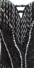 Black 8mm Metallic Sequin Leotard Pattern Dress with Hanging Beads (SH08M-002)