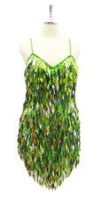 In-Stock Short Handmade Metallic Green Diamond Shape Sequin Dress

SIZE: US 08 / UK 10 / EUR 40 (Measurements are shown as inches)
BUST: 40
WAIST: 30
HIPS: 40
G: 17 (mid top of shoulder to waist)
SL1 Length: 13
SL2 Length: 18