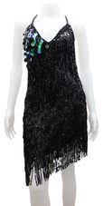 In-Stock Short Black Sequin Fabric Dress With Hologram Hanging Sequins

SIZE: US 12 / UK 14 / EUR 44 (Measurements are shown as inches)
BUST: 39
WAIST: 32
HIPS: 42
G: 19 (mid top of shoulder to waist)
SL1 Length: 15+5
SL2 Length: 20+2
