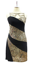 In-Stock Short Gold Baroque Sequin Fabric and Black Stretch Fabric Dress

SIZE: US 14 / UK 16 / EUR 46 (Measurements are shown as inches)
BUST: 41
WAIST: 34
HIPS: 44
G: 19.5 (mid top of shoulder to waist)
SL1 Length: 18