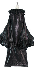 Long Sleeves Black Sequin Fabric Coat with Matching Ruffles