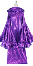 Long Sleeves Purple Sequin Fabric Coat with Matching Ruffles