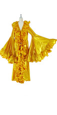 Long Sleeves Gold Sequin Fabric Coat with Matching Ruffles