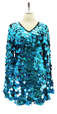 In-Stock Short Dress In Torquoise Blue Jumbo Sequins

SIZE: US 14 / UK 16 / EUR 46 (Measurements are shown as inches)
BUST: 41
WAIST: 34
HIPS: 44
G: 19.5 (mid top of shoulder to waist)
SL1 Length: 20
Sleeves Length:25