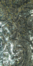 Show choir Short Gold and Black Baroque Sequin Fabric Dress