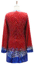 In-Stock Short Red Dress with Hanging Beads with Sequins Hemline In Size US 18/UK 20/Euro 50