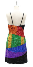 Handmade Short Pattern Dress In 8mm Multi-Color Metallic Sequins