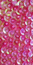 Short Handmade 8mm Cupped Sequin Gown in Iridescent Pink close up view