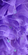 Long Organza Ruffle Coat with Long Sleeves and Highlight Sequins in Purple from SequinQueen.