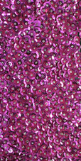 A short handmade sequin dress, in 8mm cupped dark pink sequins with silver beads close up view