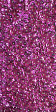 A short handmade sequin dress, in 8mm cupped dark pink sequins with silver beads close up view