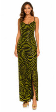 Long Handmade Dress In 10mm Metallic Black And Gold Sequin Dress