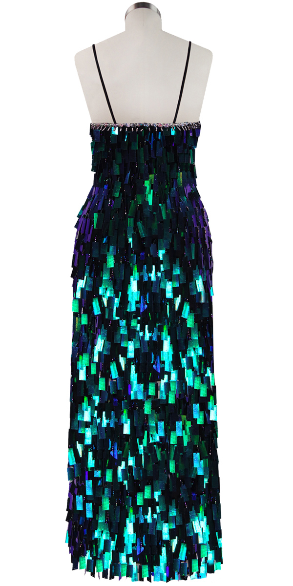 Long Dress | Handmade | Paillette Sequin Spangles | Iridescent Green ...