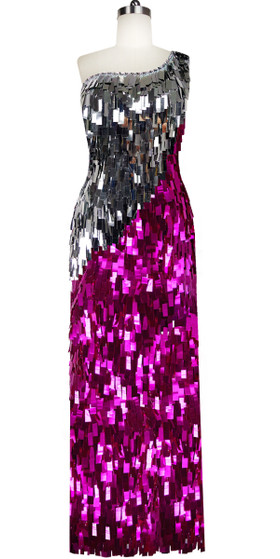 Long Dress | Handmade | Paillette Sequin Spangles | Fuchsia | Silver ...
