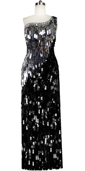 Long Dress | Handmade | Paillette Sequin Spangles | Black | Silver ...