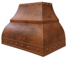 Large copper range hood - angle view