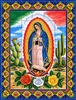 Mexican tile mural lady of Guadalupe