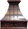 36-inch copper range hood with decorative apron
