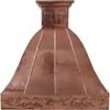 Polished copper range hood with Rococo apron design