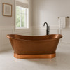 Custom made copper bathtub with polished base in a traditional bathroom