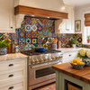 Southeastern kitchen with Mexican relief tile pattern mix