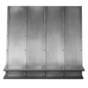 42 inch wall mount zinc range hood in smooth design front view, clean tapered canopy with refined zinc surface and understated profile