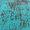 Octagonal green copper tabletop patina close up