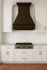 48-inch hammered copper range hood in a transitional style kitchen