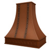 Hand-hammered copper range hood - side view