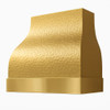 Hand-Hammered Vintage style brass range hood angle view