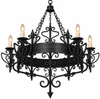 California mission black iron chandelier