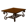 Spanish mission square dining copper table with an iron base