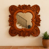 Spanish colonial style hand-carved wooden mirror in a hacienda style foyer