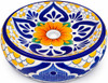 Talavera bathroom vessel sink orange floral blue design