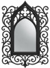 Gothic Revival wrought iron mirror with scroll frame