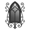 Gothic wrought iron mirror with quatrefoil tracery