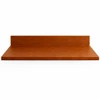 Handcrafted hammered copper kitchen countertop with backsplash on white background