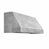 Smooth zinc under cabinet range hood with clean angled silhouette and crisp architectural straight lines