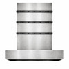 Modern natural finish zinc kitchen range hood with contrasting metal straps
