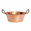 Mexican hand-hammered copper pan side view