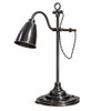 Industrial brass task lamp with counterweighted arm and heritage workshop form in dark finish, rustic black