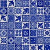 Mixed blue and white Mexican tiles