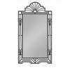 Art Deco wrought iron mirror with sunburst frame