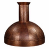 Hand hammered copper dome range hood with minimal apron wall mount style