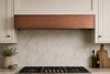 Hand-hammered copper box-shaped under-cabinet range hood