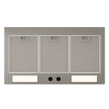 Optional range hood insert compatible with the hand-polished hammered under-cabinet copper range hood before installation