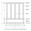 Detailed hammered copper tower range hood with verdigris straps elevation diagram