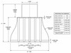 Copper bell range hood drawing showing curved canopy architecture, zinc strap placement, and proportional details