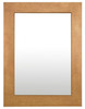 Hammered rectangular copper framed mirror with warm honey patina finish