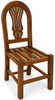 Rustic Mexican wooden chair with arched back and slatted seat